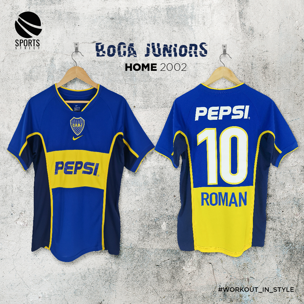 Boca Juniors Home Roman Classic Soccer Jersey 2002